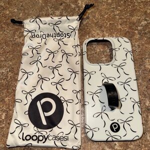 Loopy Case Black and White Bow Design Phone Case